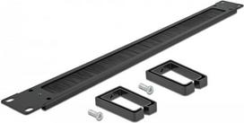 DeLOCK Cable Management Brush Strip with 2 hooks - Kabelführungspanel mit Bürste - Schwarz - 1U - 48,3 cm (19) (66486)