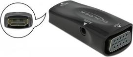 DeLOCK - Videoschnittstellen-Converter - HDMI / VGA / Audio - HDMI (W) bis HD-15 (VGA), Stereo Mini-Klinkenstecker (W) - Schwarz