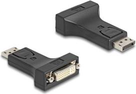 Delock - Videoadapter - Dual Link - DisplayPort (M) zu DVI-I (W) schraubbar - DisplayPort 1,1 - Passiv - Schwarz (66615)