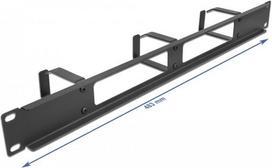 Delock - Rack-Kabelmanagementblech mit Haken - 2 openings and 3 hooks - Schwarz - 1U - 48.3 cm (19)