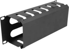 Delock - Verlegetafel für Rack-Kabelmanagement - mit 2 Öffnungen - Schwarz - 1U - 25,4 cm (10) (66844)