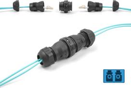 Delock LWL Kabelverbinder LC Duplex Buchse zu UPC OS2 IP68 staub- und (67046)