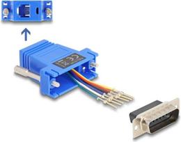Delock D-Sub 15 Pin Stecker zu RJ12 Buchse Montagesatz blau (67085)