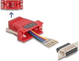 Delock D-Sub 15 Pin Buchse zu RJ12 Montagesatz rot (67089)
