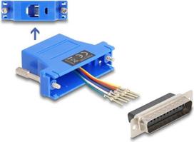 Delock D-Sub 25 Pin Stecker zu RJ12 Buchse Montagesatz blau (67095)