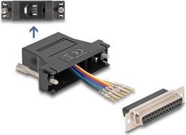 Delock D-Sub 25 Pin Buchse zu RJ12 Montagesatz schwarz (67097)