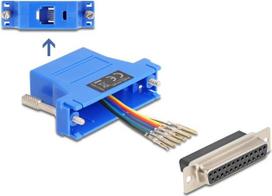 Delock D-Sub 25 Pin Buchse zu RJ12 Montagesatz blau (67100)