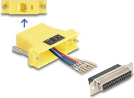Delock D-Sub 25 Pin Buchse zu RJ12 Montagesatz gelb (67101)
