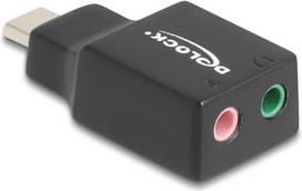 Delock - Adapter USB-C auf Klinkenstecker - 24 pin USB-C männlich zu mini-phone stereo 3,5 mm, Mono Mini-Stecker weiblich - Schwarz (67128)