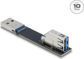 Delock USB 10Gbps Adapter Typ-A Buchse zu Stecker gedreht 90° oben (67421)