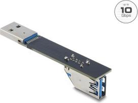 Delock USB 10Gbps Adapter Typ-A Buchse zu Stecker gedreht 90° unten (67422)