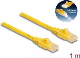 Delock - Patch-Kabel - RJ-45 (M) zu RJ-45 (M) - 1 m - 6.1 mm - UTP - CAT 6a - halogenfrei, Fast Tracing - Gelb