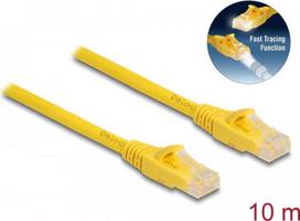 Delock - Patch-Kabel - RJ-45 (M) zu RJ-45 (M) - 10 m - 6.1 mm - UTP - CAT 6a - halogenfrei, Fast Tracing - Gelb