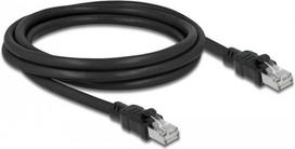Delock - Patch-Kabel - RJ-45 (M) zu RJ-45 (M) - 2 m - 7.7 mm - Foiled Unshielded Twisted Pair (F/UTP) - CAT 6a - halogenfrei, geformt, ohne Haken - Schwarz