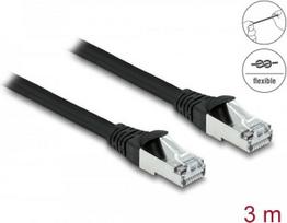 Delock - Patch-Kabel - RJ-45 (M) zu RJ-45 (M) - 3 m - 6 mm - S/FTP - CAT 6a - im Freien - Schwarz