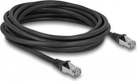 Delock - Patch-Kabel - RJ-45 (M) zu RJ-45 (M) - 5 m - 6 mm - S/FTP - CAT 6a - geformt, im Freien, ohne Haken - Schwarz