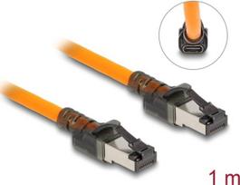 Delock RJ45 Netzwerkkabel mit USB Type-C™ Portfinder Funktion Self Tracing Cat.6A S/FTP 1 m orange (80405)
