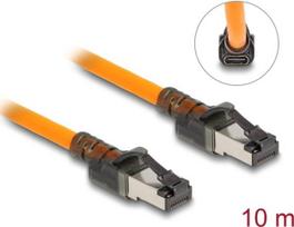 Delock RJ45 Netzwerkkabel mit USB Type-C™ Portfinder Funktion Self Tracing Cat.6A S/FTP 10 m orange (80418)