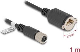 Delock M12 Kabel X-kodiert 8 Pin Buchse zu RJ45 zum Einbau Cat.6A S/FTP 1 m (80460)