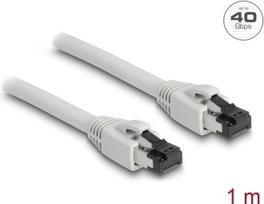 Delock - Patch-Kabel - RJ-45 (M) zu RJ-45 (M) - 1,0m - 7,5 mm - S/FTP, PiMF - CAT 8,1 - Grau (80558)