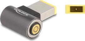 Delock - Adapter für Power Connector - Slim Tip (M) gewinkelt zu 8-poliger Steckverbinder magnetisch  3 A - Anthrazit (80783)