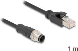 Delock M12 Kabel A-kodiert 8 Pin Stecker zu RJ45 PVC 1 m (80809)