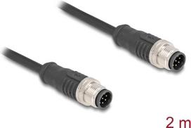 Delock M12 Kabel A-kodiert 8 Pin Stecker zu PVC 2 m (80807)