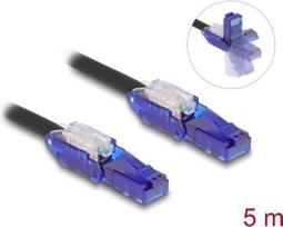 Delock RJ45 Netzwerkkabel Cat.6 UTP mit 180° winkelbaren Steckern schwarz 5 m (80929)