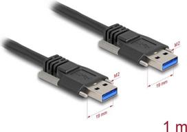 Delock USB 5Gbps Kabel Typ-A Stecker zu Typ-A Stecker mit Schraubenabstand 19 mm 1 m schwarz (80997)