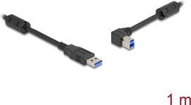 Delock 81100 - USB 3.0 Kabel A Stecker auf B Stecker 90° links 1 m - Kabel - Digital/Daten (81100)
