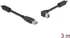 Delock 81102 - USB 3.0 Kabel A Stecker auf B Stecker 90° links 3 m - Kabel - Digital/Daten (81102)