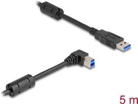 Delock 81111 - USB 3.0 Kabel A Stecker auf B Stecker 90° rechts 5 m - Kabel - Digital/Daten (81111)