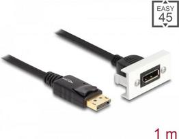 Delock - DisplayPort-Kabel - DisplayPort (M) zu DisplayPort (S) - DisplayPort 1.4 - 1 m - weiß, RAL 9003