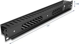 Delock 19 1 HE Kabelmanagement Rangierpanel mit 2Öffnungen Metall Kunststoff (81555)