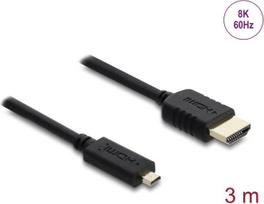 Delock Koaxiales High Speed HDMI Kabel Stecker zu Micro 8K 60 Hz - Kabel - Digital/Display/Video (81692)