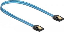 DeLOCK SATA 6Gb/s Cable UV glow effect - SATA-Kabel - Serial ATA 150/300/600 - SATA bis SATA - 50cm - Blau (82130)