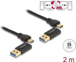 Delock - USB-Kabel-Kit - 24 pin USB-C (M) zu 24 pin USB-C (M) - 2,0m - vergoldete Kontakte, up to 5Gbps data transfer rate - Schwarz (83014)