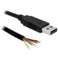 DeLOCK USB2.0 Seriell-TTL Konverter - Konverter - USB2.0 (M) - Seriell-TTL 6 offene Kabelenden - 1,8 m (83116)