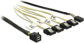 Delock Kabel Mini SAS HD SFF-8643 > 4 x SATA 7 Pin Reverse + Sideband 0,5 m (83320)