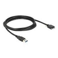 DeLOCK - USB-Kabel - 9-polig USB Typ A (M) - 9-polig Micro-USB Typ B (M) - 2,0m (USB3.0) - Flügelschrauben - Schwarz (83598)