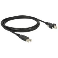 DeLOCK - USB-Kabel - USB Typ A, 4-polig (M) - USB Typ B, 4-polig (M) - 2,0m - Flügelschrauben - Schwarz (83595)