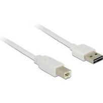 DeLOCK Easy - USB-Kabel - USB (M) umkehrbar bis USB Type B (M) - USB2.0 - 1,0m - weiß (83686)