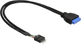 DeLOCK - USB-Adapter - 19-polige USB3.0-Stiftleiste (W) - 8-poliger USB2.0-Header (M) - 60cm (USB/USB2.0) - Schwarz (83792)