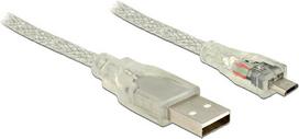 DeLOCK - USB-Kabel - USB (M) - 5-polig Micro-USB Typ B (M) - 3,0m (USB/USB2.0) - durchsichtig (83902)