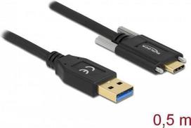 Delock SuperSpeed USB 10Gbps (USB 3.2 Gen 2) Kabel Typ-A Stecker zu USB Type-C Stecker mit Schrauben (84007)