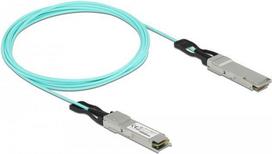 Delock - Ethernet 40GBase-AOC-Kabel - QSFP+ (M) zu QSFP+ (M) - 3 m - 3 mm - SFF-8436 - Active Optical Cable (AOC) - Aquamarin