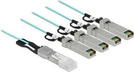 Delock - Ethernet 40GBase-AOC-Kabel - QSFP+ (M) zu SFP+ (M) - 3 m - 3 mm - SFF-8436 - Active Optical Cable (AOC) - Aquamarin
