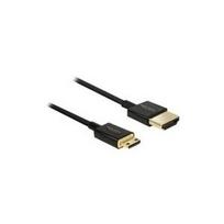 DeLOCK Slim Premium - Video-/Audio-/Netzwerkkabel - HDMI - 36 AWG - HDMI, 19-polig (M) - bis - Mini-HDMI, 19-polig (M) - 1,5m - Dreifachisolierung - Schwarz (84777)