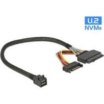 DeLOCK - Internes SAS-Kabel - 4x Mini SAS HD (SFF-8643) (M) bis SATA Leistung, SFF-8639 - 30 cm - Schwarz