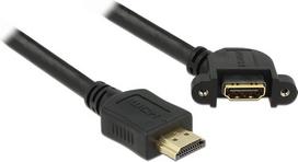 DeLOCK - Video-/Audio-/Netzwerkkabel - HDMI - 28 AWG - HDMI, 19-polig (W) - HDMI, 19-polig (M) - 1,0m - Schwarz - 110 degrees angled connector (85103)